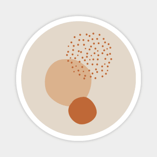 Terracotta Circles and Dots Organic forms abstract art Magnet